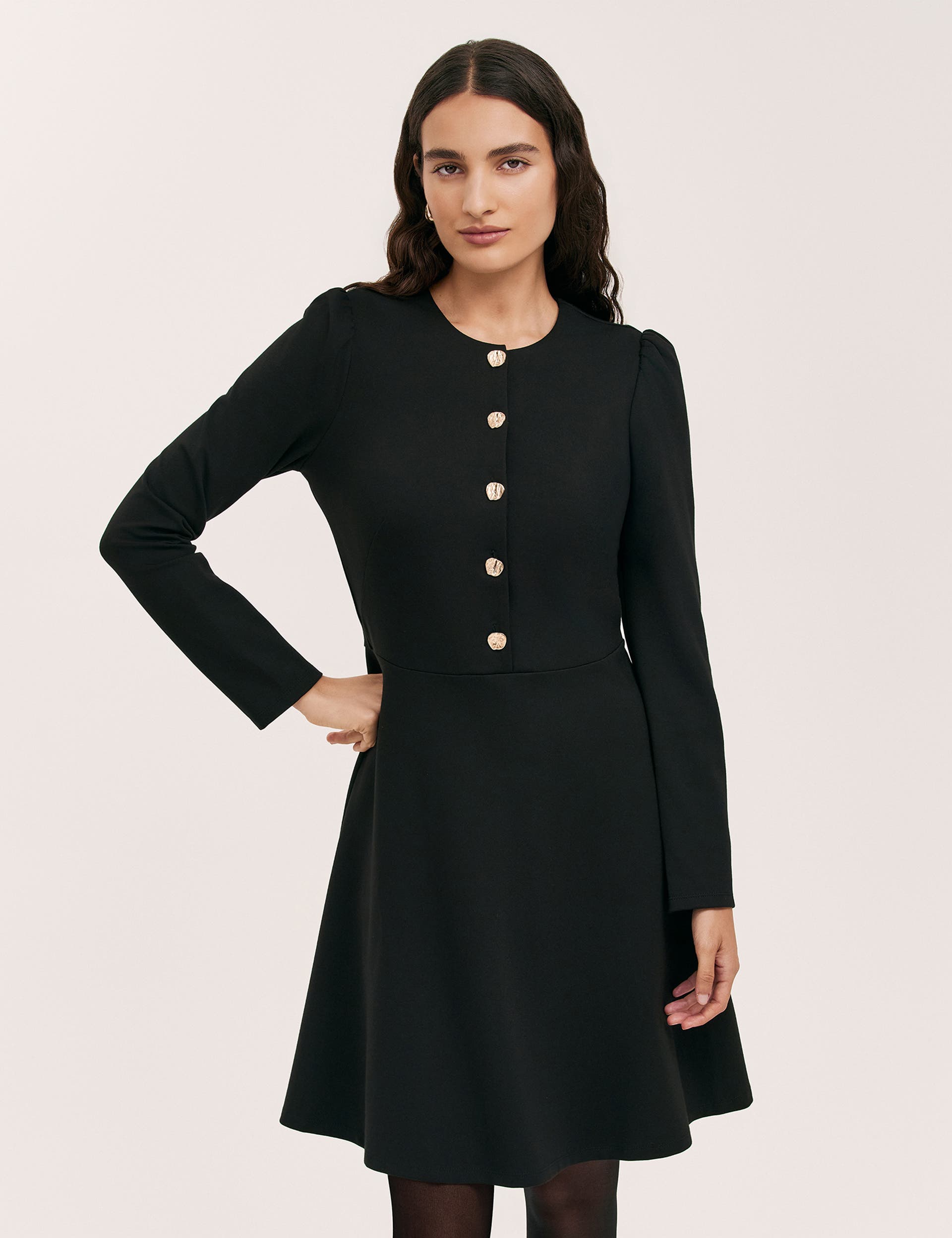 Rae Ponte Jersey Buttoned Dress - image 2