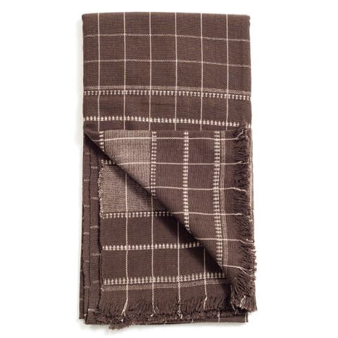 Treacle Checks Pattern Hand spun Organic Cotton Handloom Throw