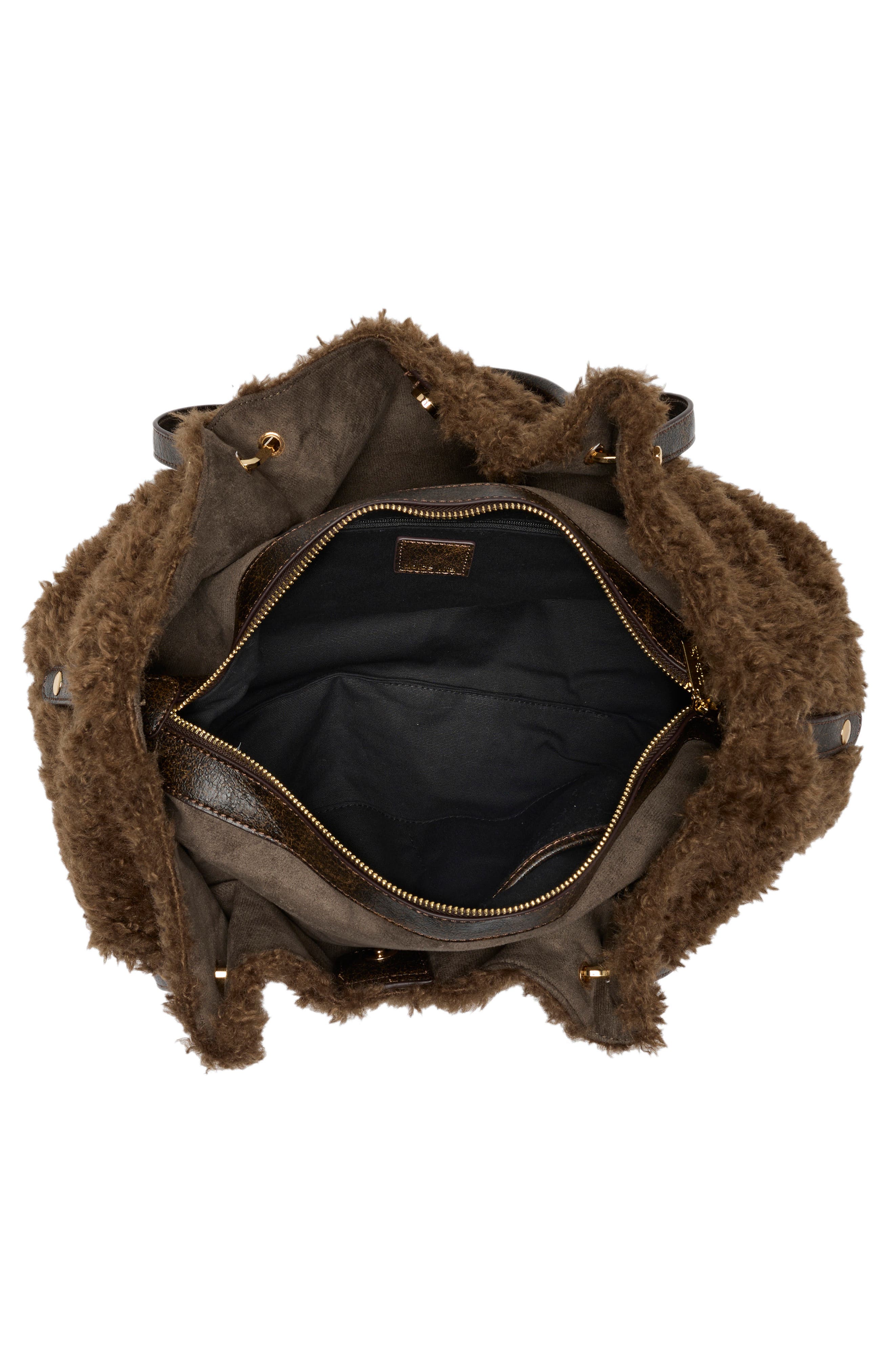 Nomad Faux Fur Tote, Alternate, color, CHOCOLATE