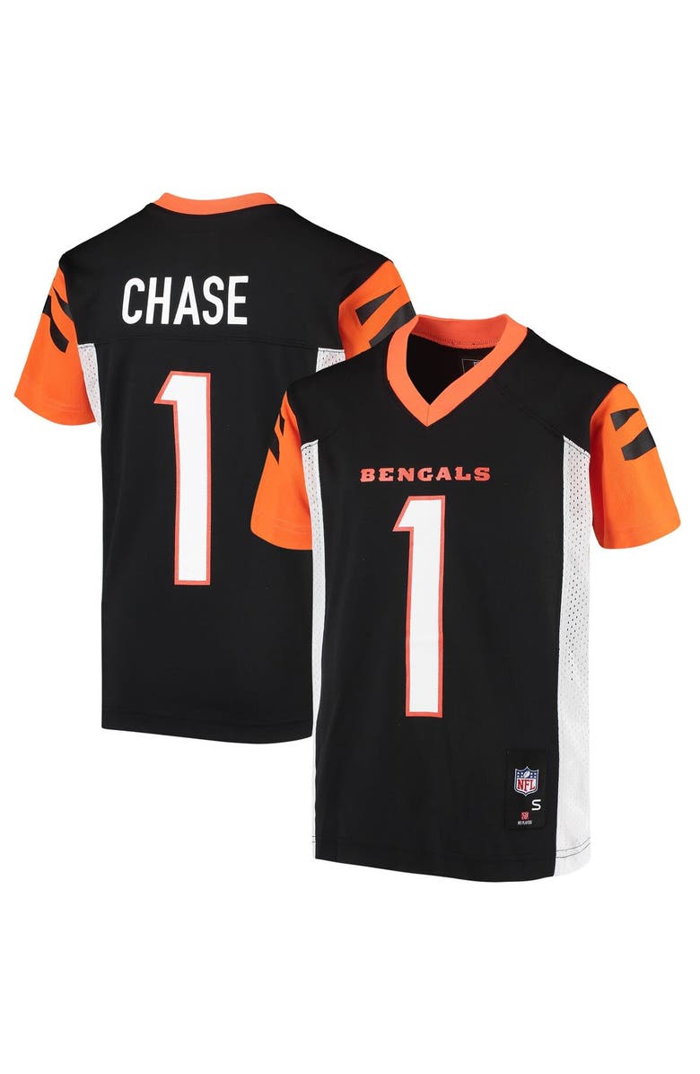 Outerstuff Youth Ja'Marr Chase Black Cincinnati Bengals Replica Player Jersey, Main, color, Black