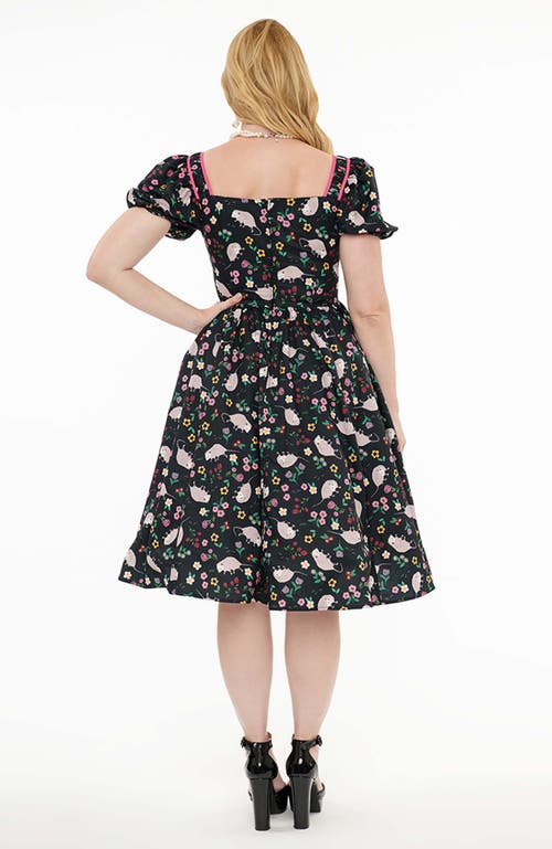 UNIQUE VINTAGE UNIQUE VINTAGE 1940S SWEETHEART BUTTON FRONT SWING DRESS