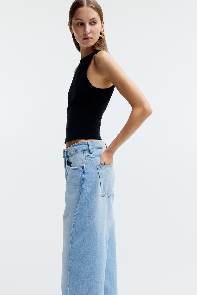 Barrel Regular Waist Ankle Jeans, Alternate, color, Light denim blue