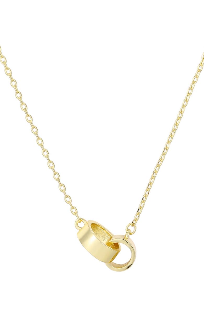 Adornia Interlocking Ring 18k Gold Plated Pendant Necklace, Main, color, Gold