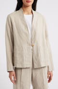 Eileen Fisher High Collar Organic Linen Jacket