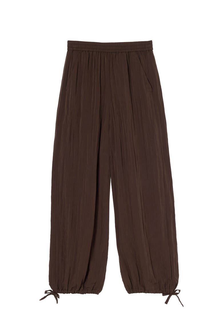 Balloon Tie Hem Trousers, Alternate, color, Brown