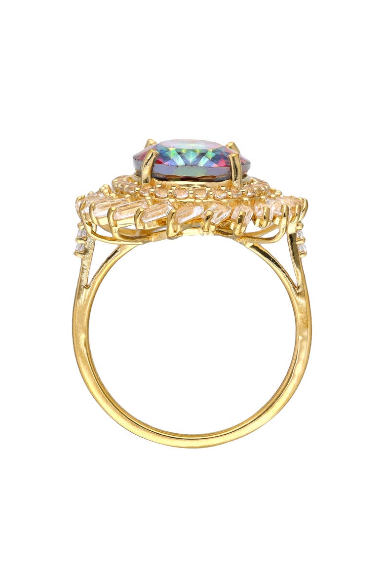 Rainbow Quartz Double Halo Cocktail Ring, Alternate, color, RAINBOW MULTI