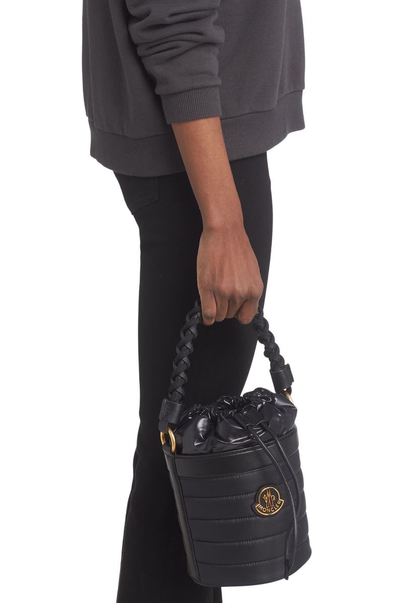 Moncler Kaleah Down Puffer Bucket Bag, Alternate, color,