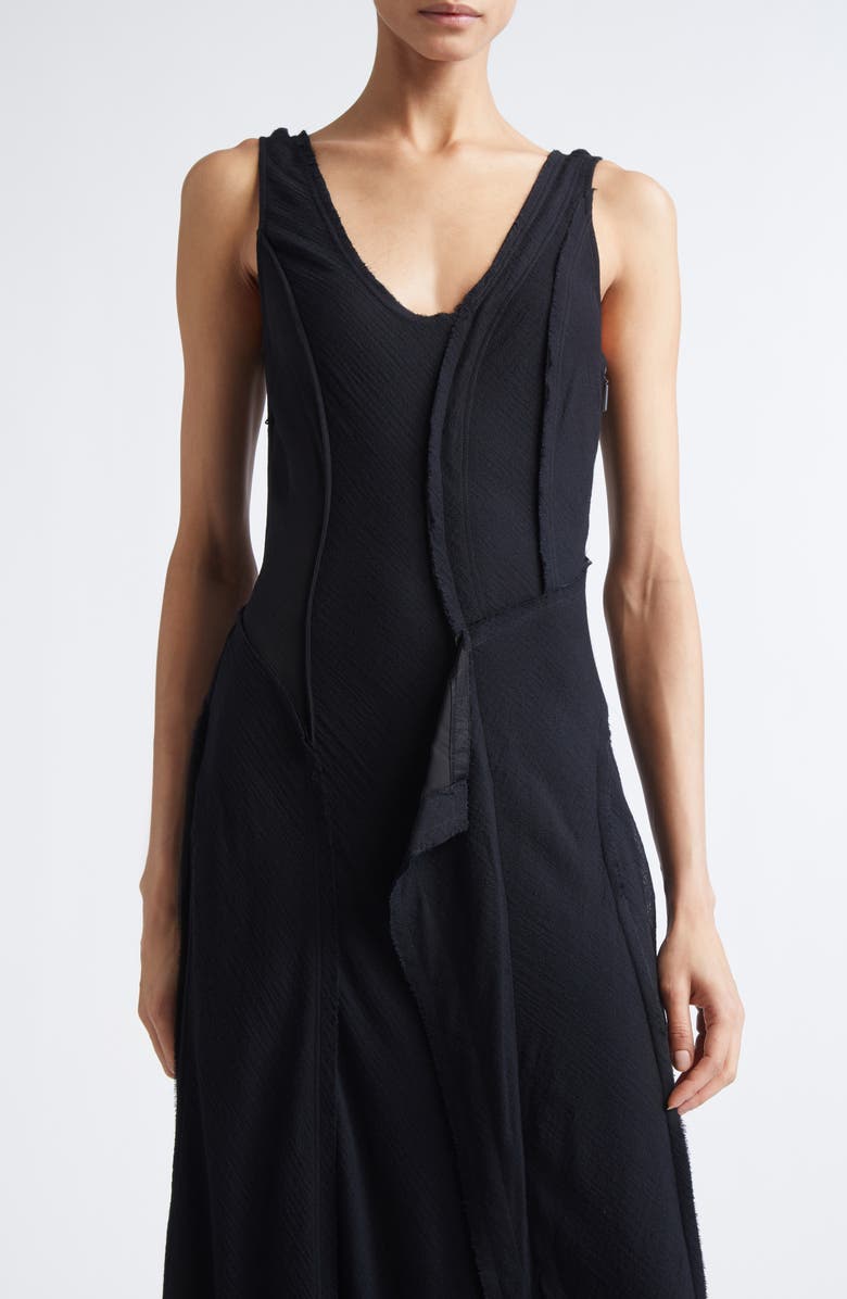 Jason Wu Collection Wool Chiffon Asymmetric Gown with Train, Alternate, color, Black