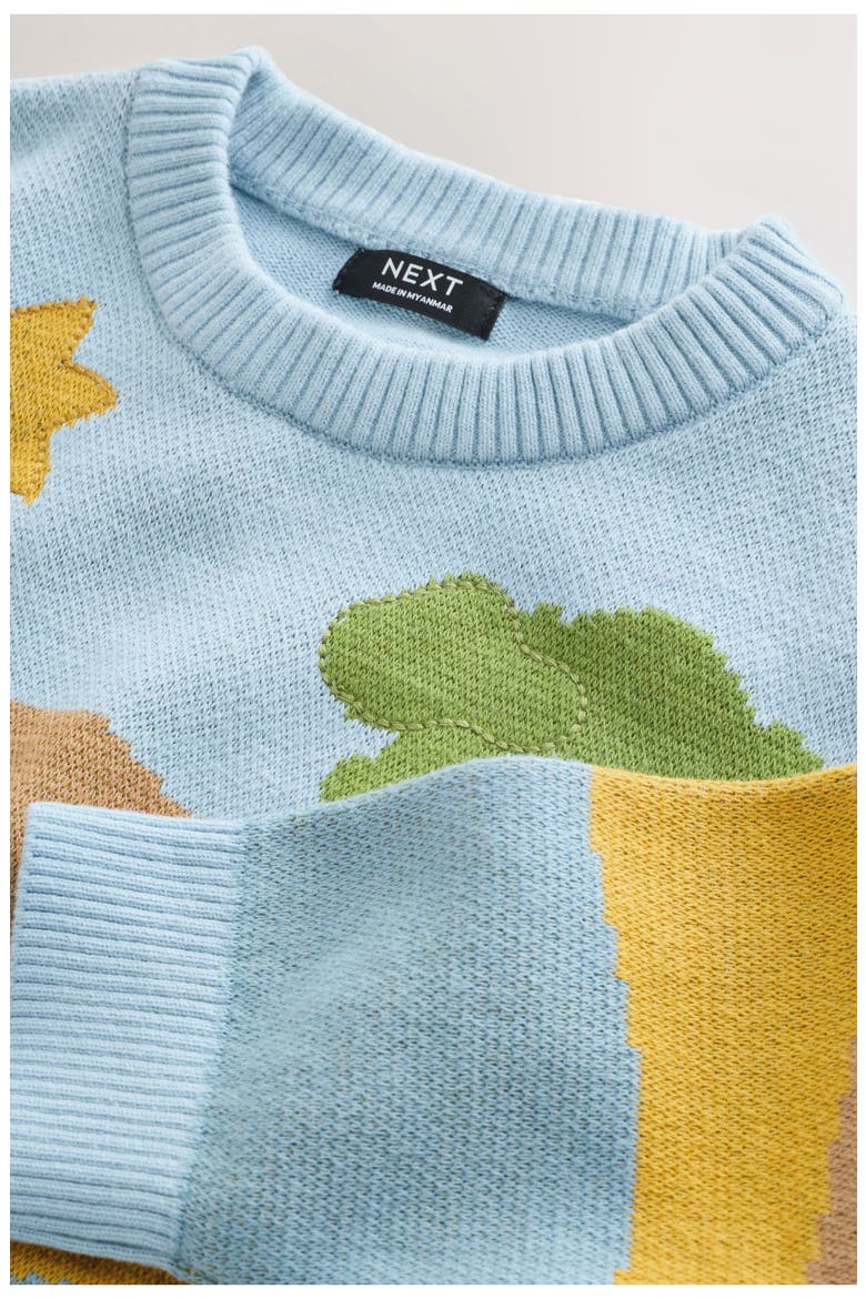 Kids' Safari Scene Sweater, Alternate, color, MULTI