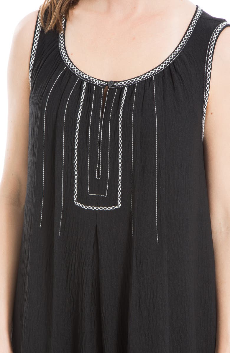 MAX STUDIO Sleeveless Split Maxi Dress, Alternate, color, Black-Black