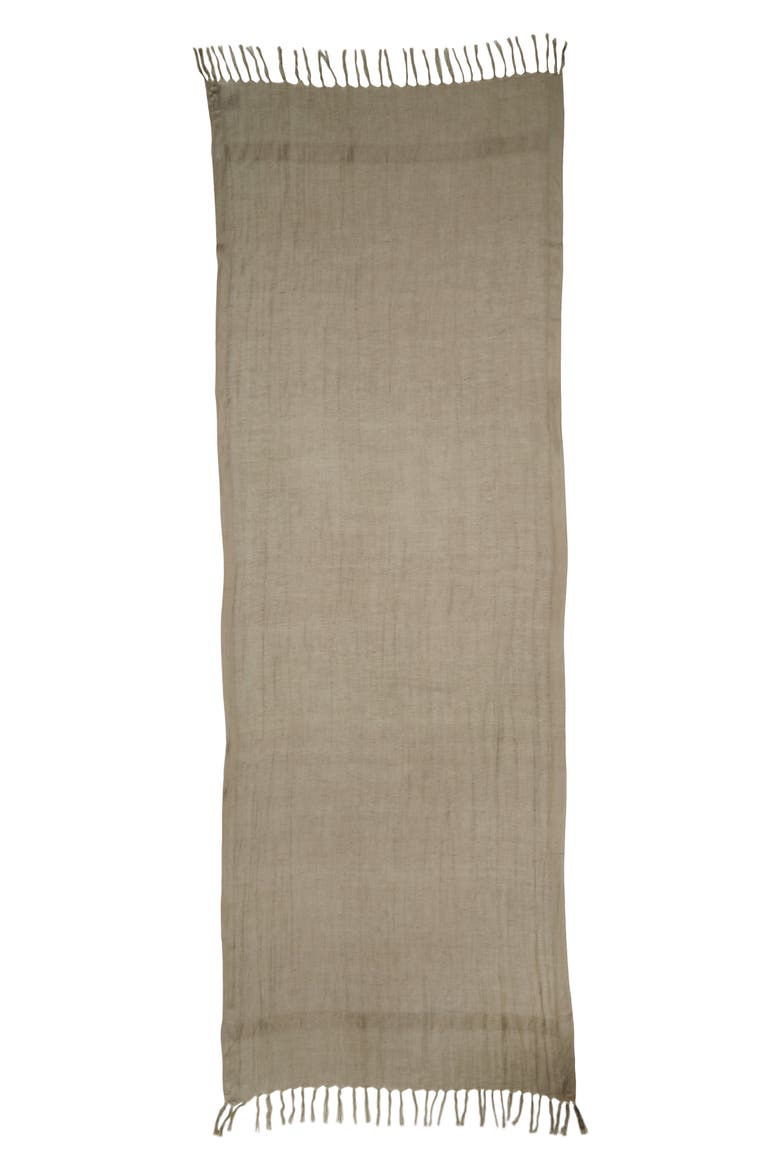 Linen Blend Scarf, Alternate, color, GREEN VETIVER
