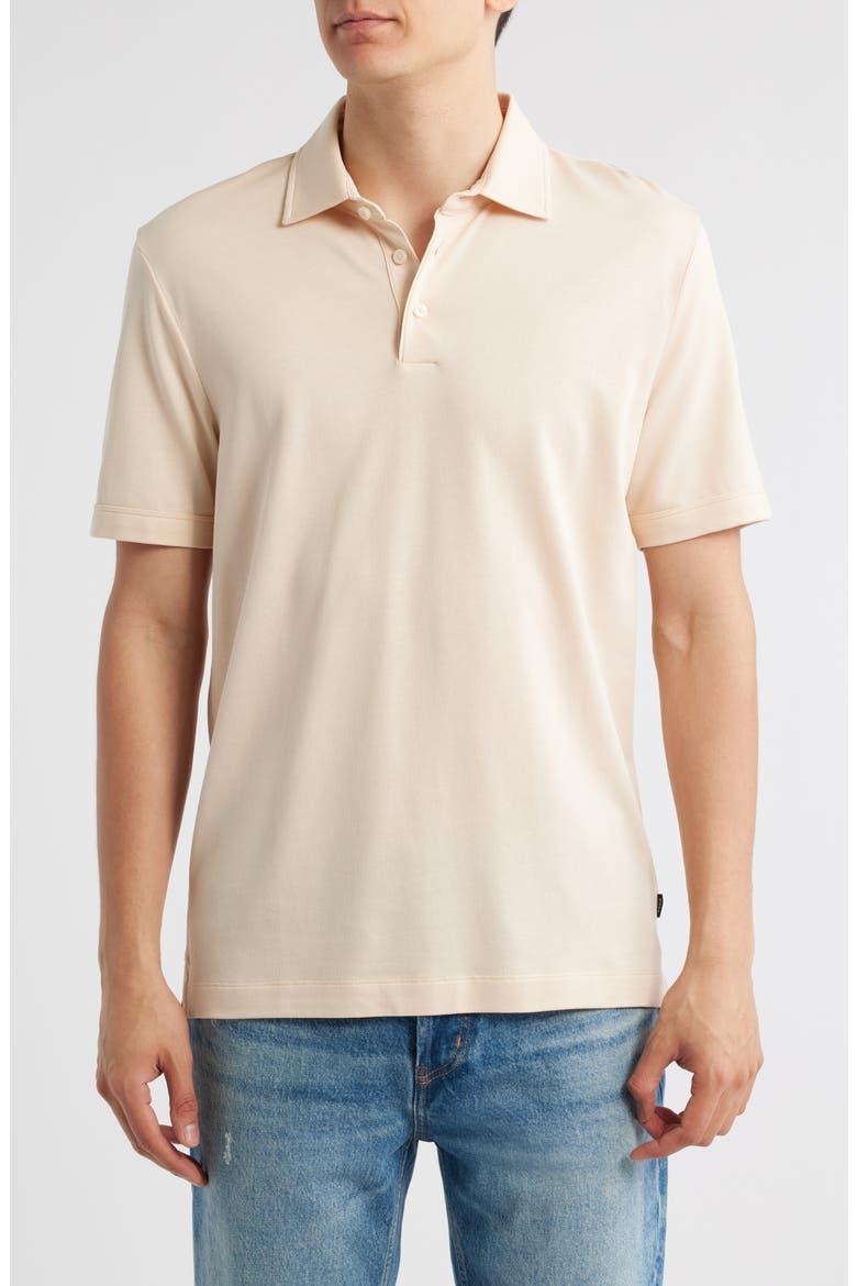 Press Lyocell & Cotton Polo, Main, color, OPEN BEIGE