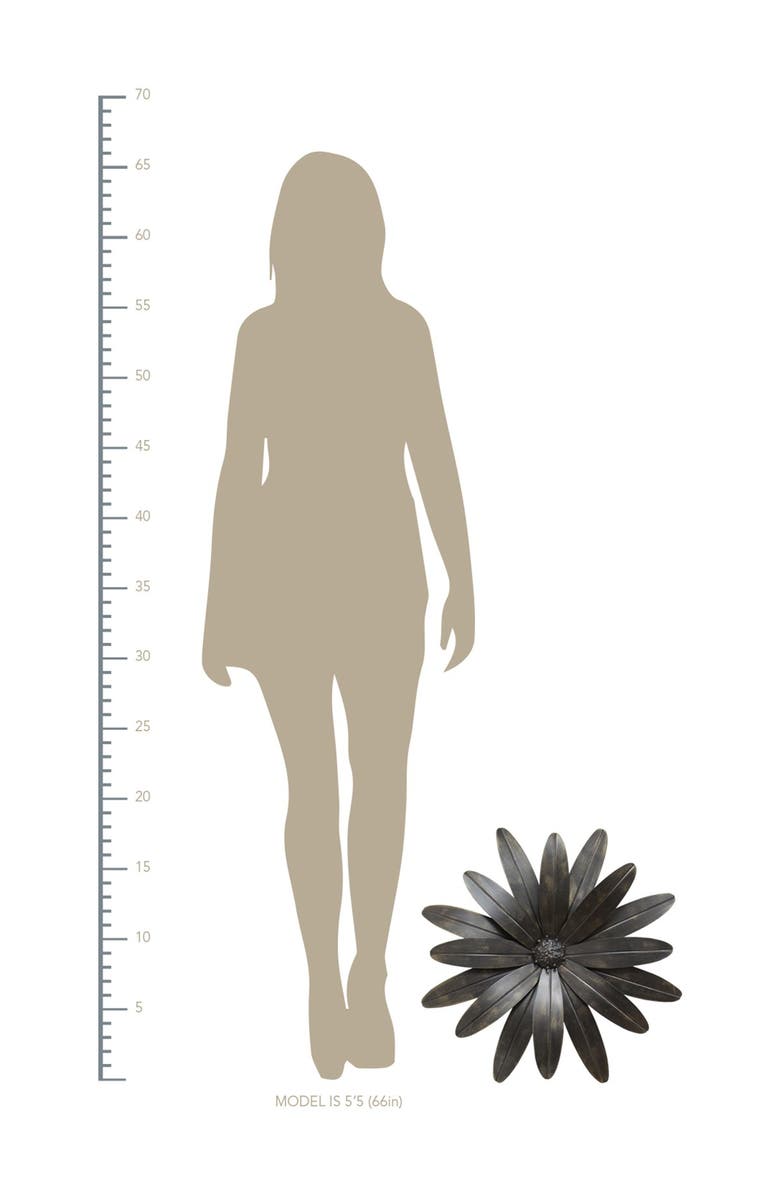 STRATTON HOME DECOR Industrial Flower Metal Wall Decor, Alternate, color, 