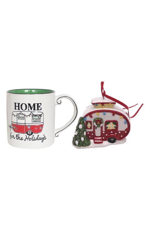 Home for the Holidays Stoneware Mug & Ornament Set