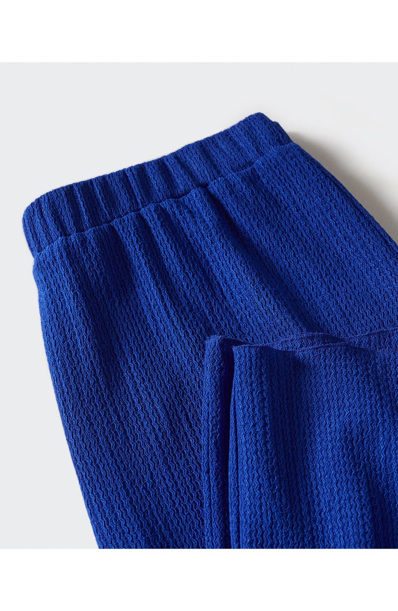 MANGO Flowy Textured Wide Leg Knit Pants, Alternate, color,