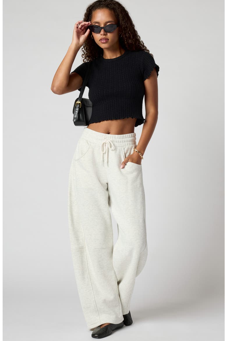 Barrel Leg Sweatpants, Alternate, color, HEATHER ICE