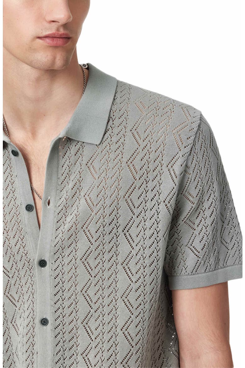 Emil Pointelle Short Sleeve Caridgan, Alternate, color, GREY SKY