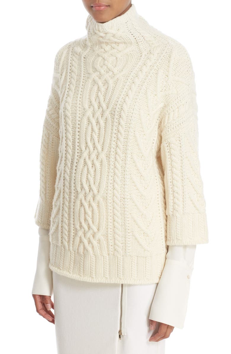 Max Mara 'Ercole' Cable Knit Wool & Cashmere Sweater, Alternate, color,