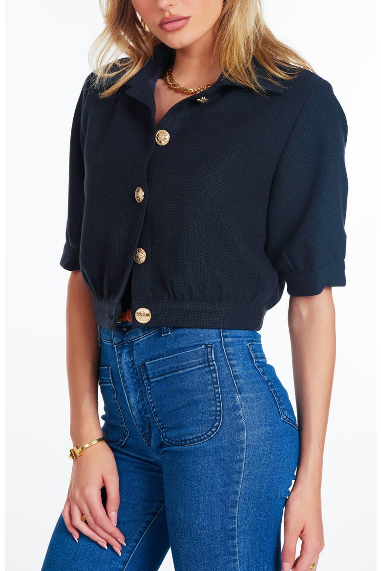 Nichols Short Sleeve Jacket, Alternate, color, Navy