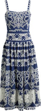 Julia Jordan Drop Waist Lace Midi Sundress