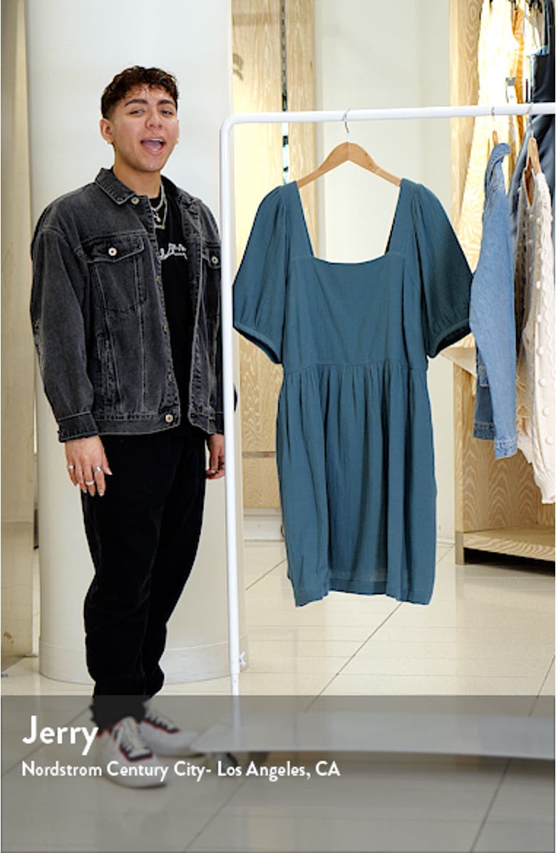 Lightspun Square Neck Puff Sleeve Dress, sales video thumbnail