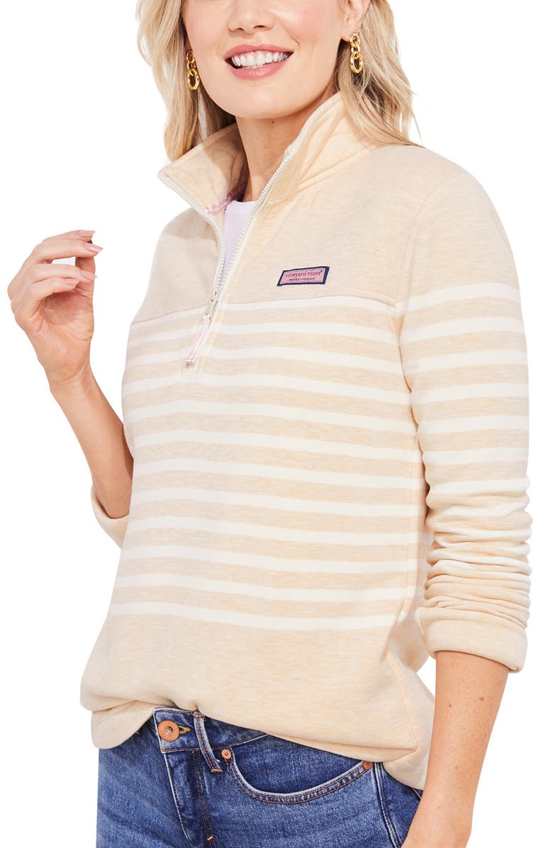 vineyard vines Shep Stripe Dreamcloth Quarter Zip Pullover, Main, color,