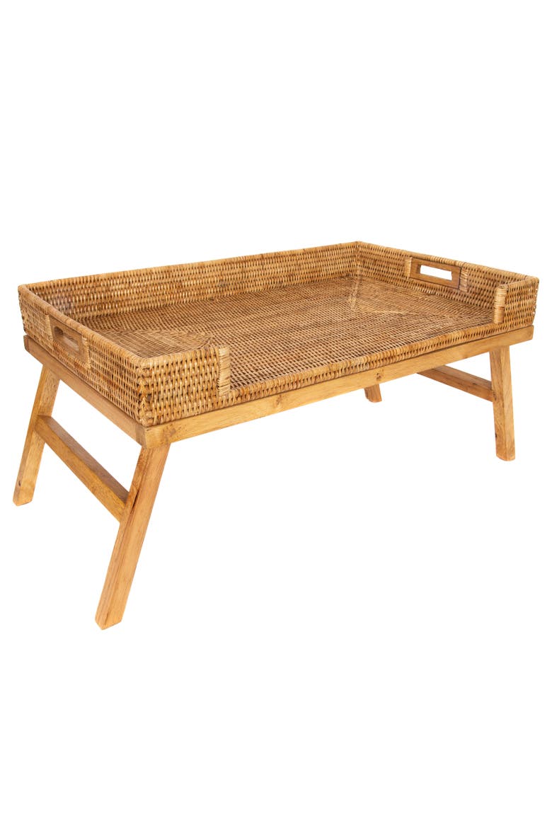Artifacts Rattan Breakfast Tray/Table, Main, color, Honey Brown