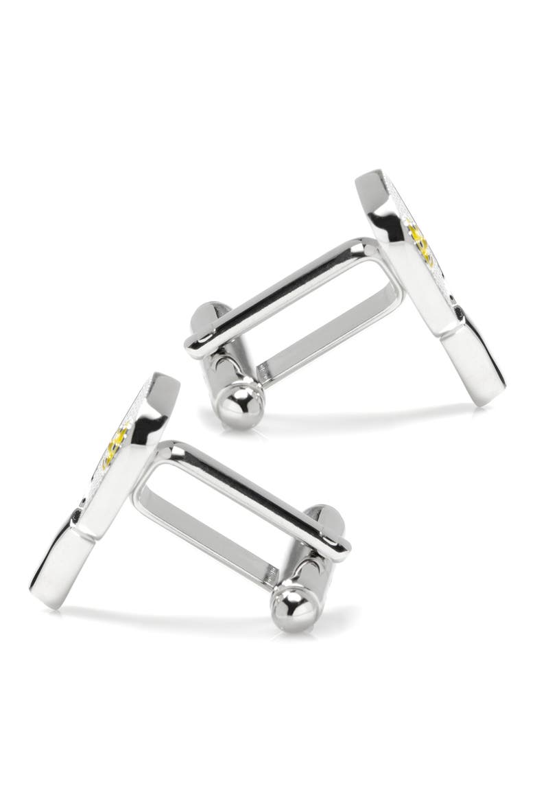 Pickleball Rackets Cufflinks, Alternate, color, SILVER