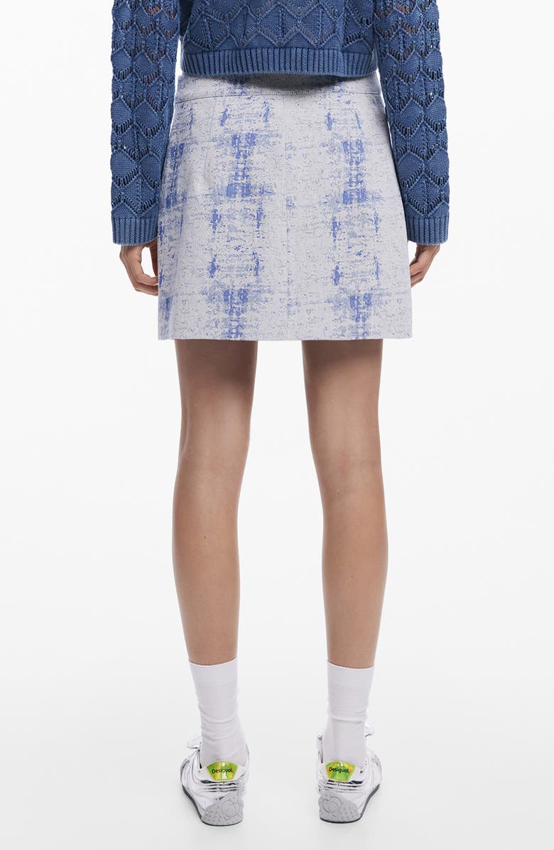 Desigual Distressed Pattern Miniskirt, Alternate, color, Light Blue