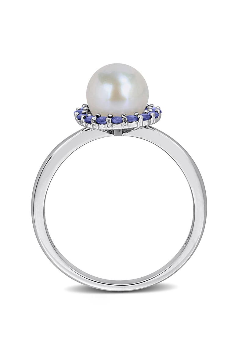 Semiprecious Stone & Cultured Pearl Ring, Alternate, color, BLUE