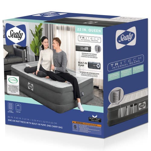 Sealy Tritech Airbed Queen Builtin Ac Pump 80" X 60" X 22"