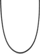 David Yurman Men's Box Chain Necklace in Sterling Silver with Blue Stainless Steel, 2.7mm