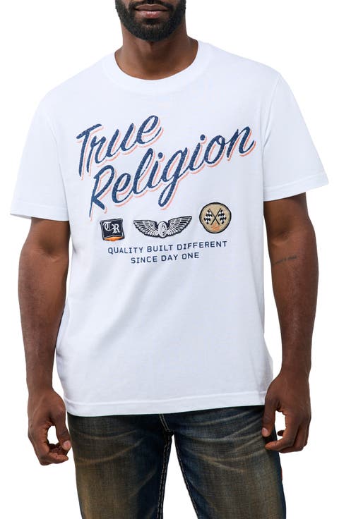 Stay True Embroidered Cotton Graphic T-Shirt