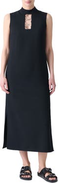 Akris punto Ring Yoke Virgin Wool Midi Dress