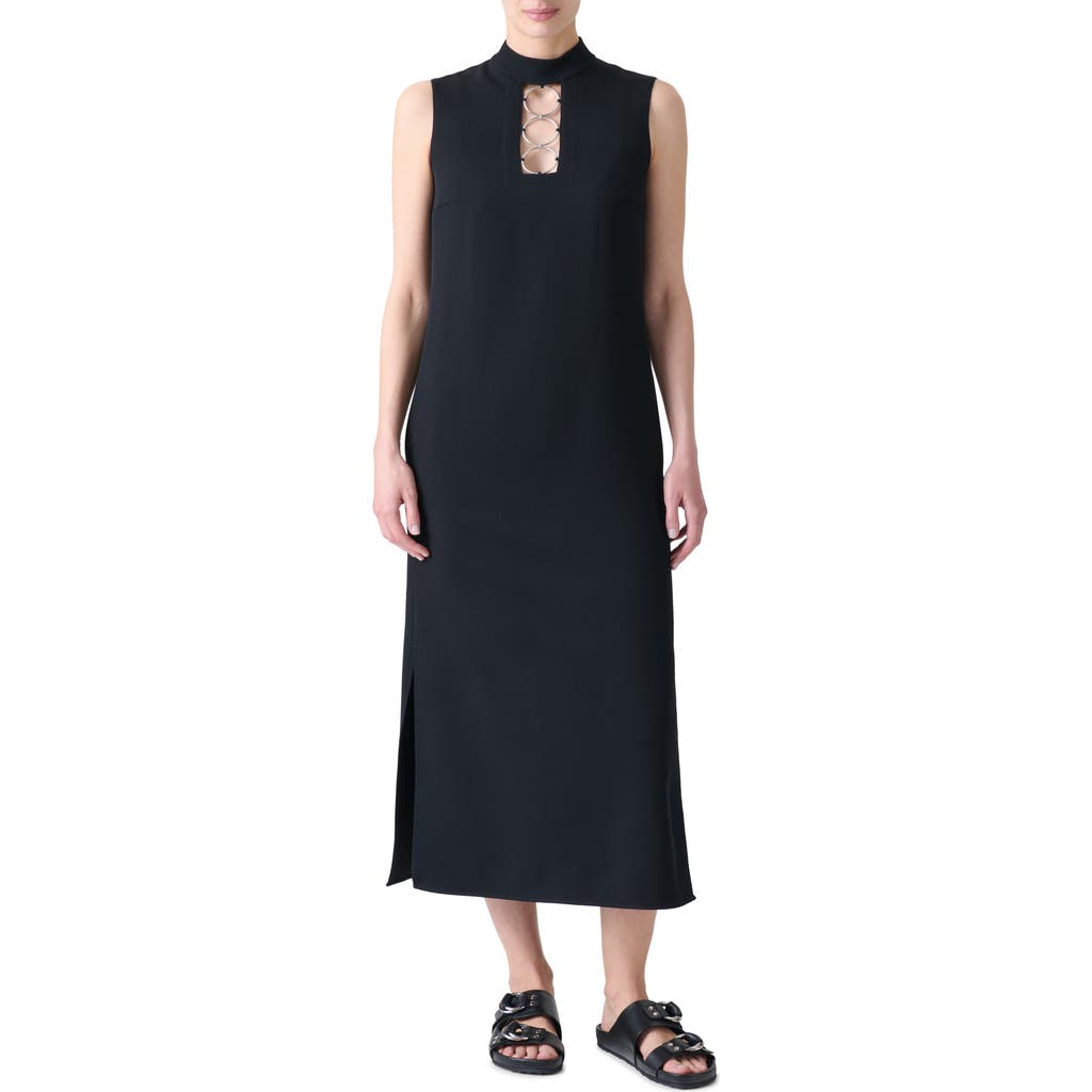 Akris Punto Cutout Ring Hardware Wool Dress