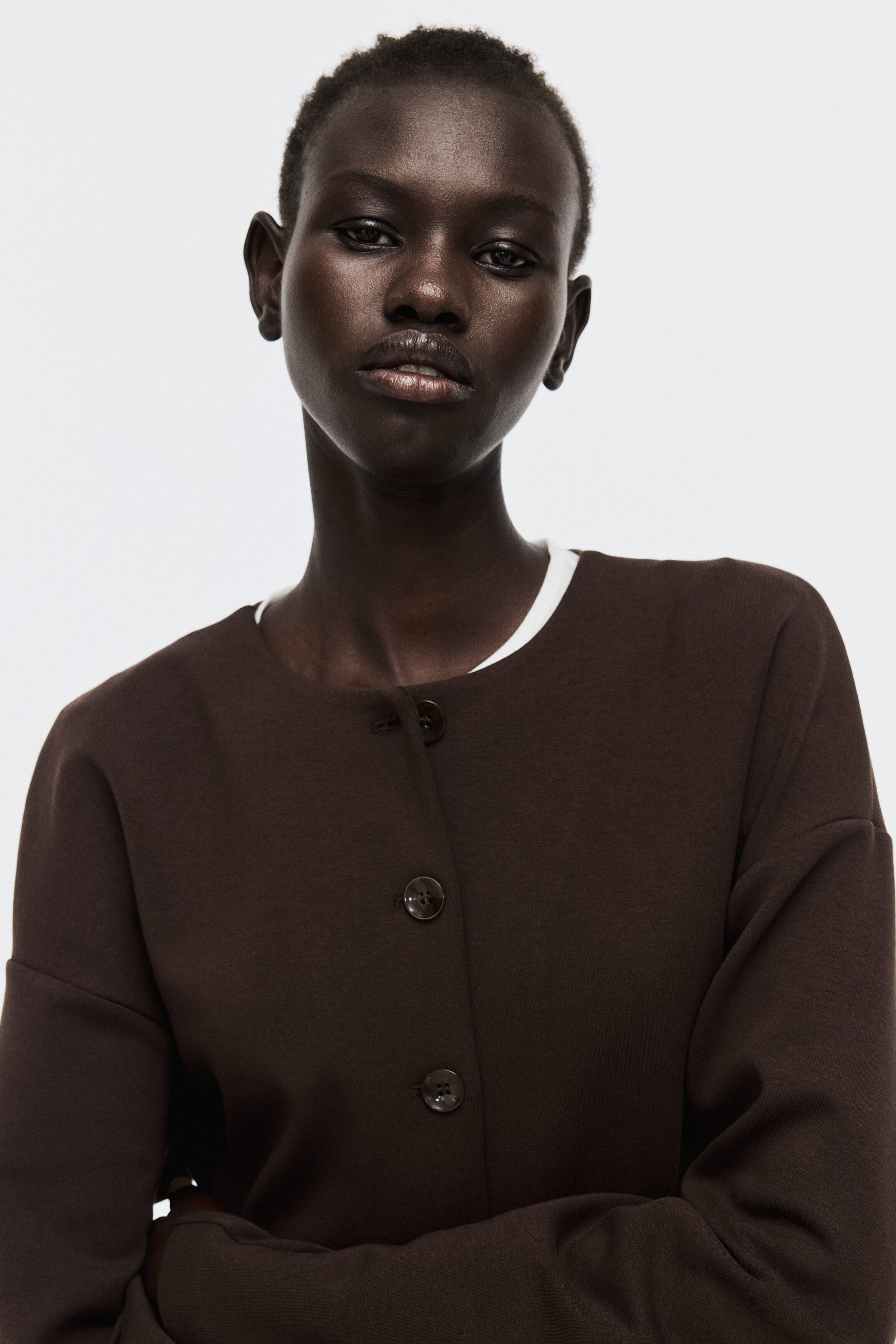 Collarless Scuba Knit Blazer - image 2