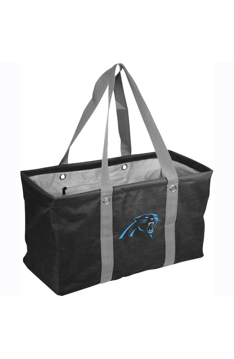 LOGO BRANDS Carolina Panthers Crosshatch Picnic Caddy Tote Bag, Main, color, Black