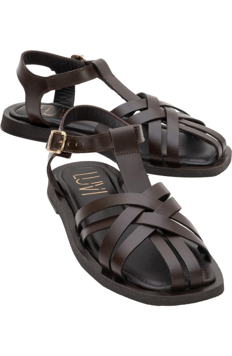 Forever & Always Shoes Andres Leather Sandal, Alternate, color, Brown Leather
