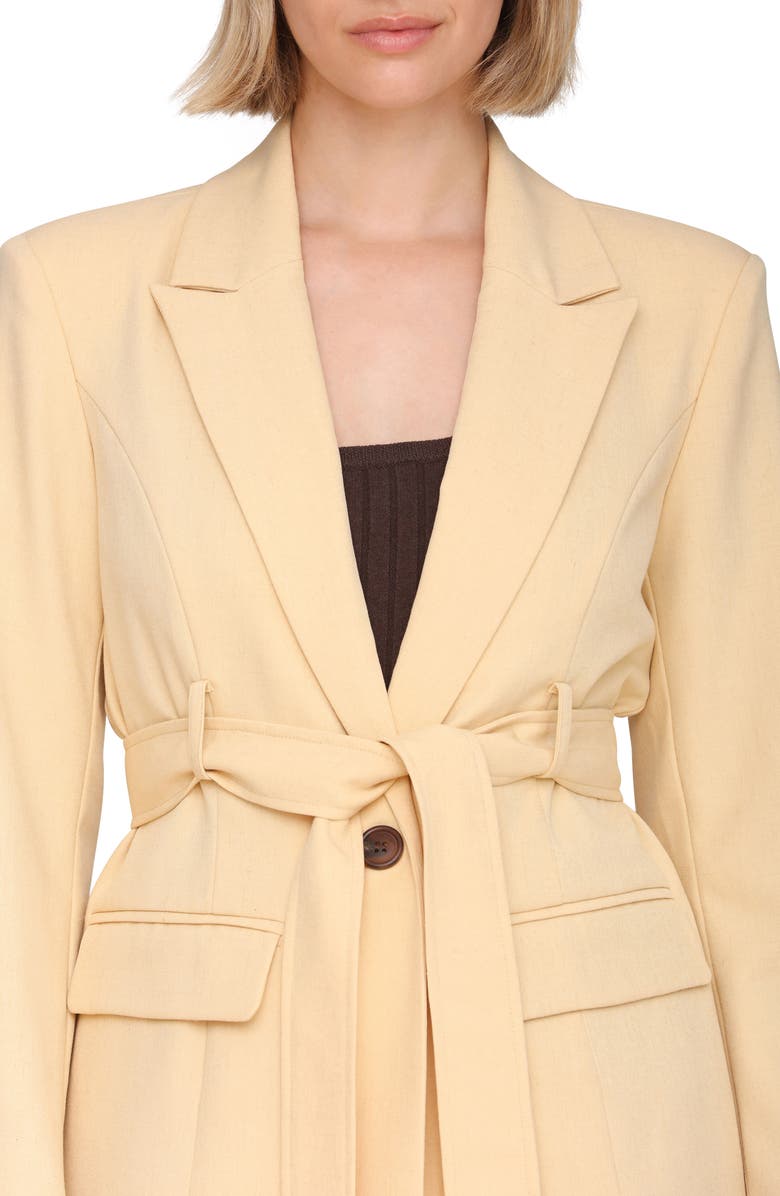 Avec Les Filles Drapey Long Belted Blazer, Alternate, color, Camel