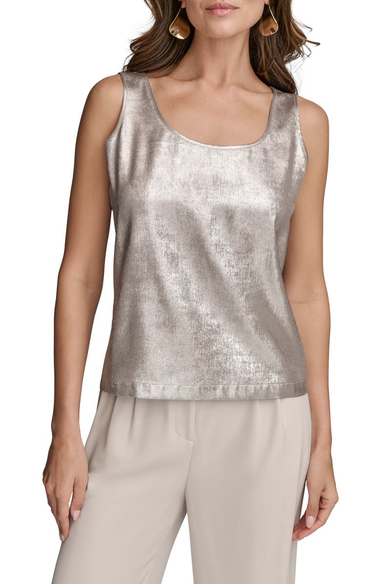 Donna Karan New York Novelty Sleeve Scoop Neck Tank, Main, color,