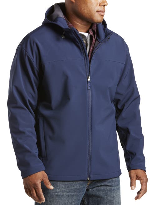 Harbor Bay By Dxl Hooded Bonded Fleece Jacket In Nvy Charcoal