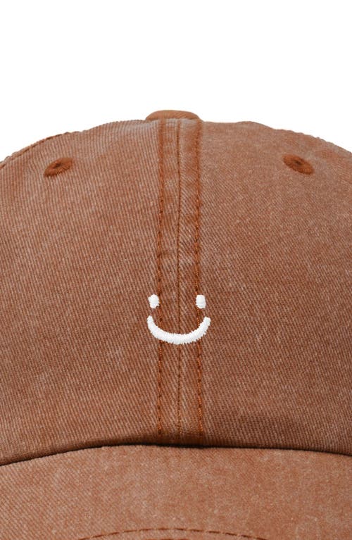 Dalix Lil Smile Embroidered Casual Hat In Washed Orange