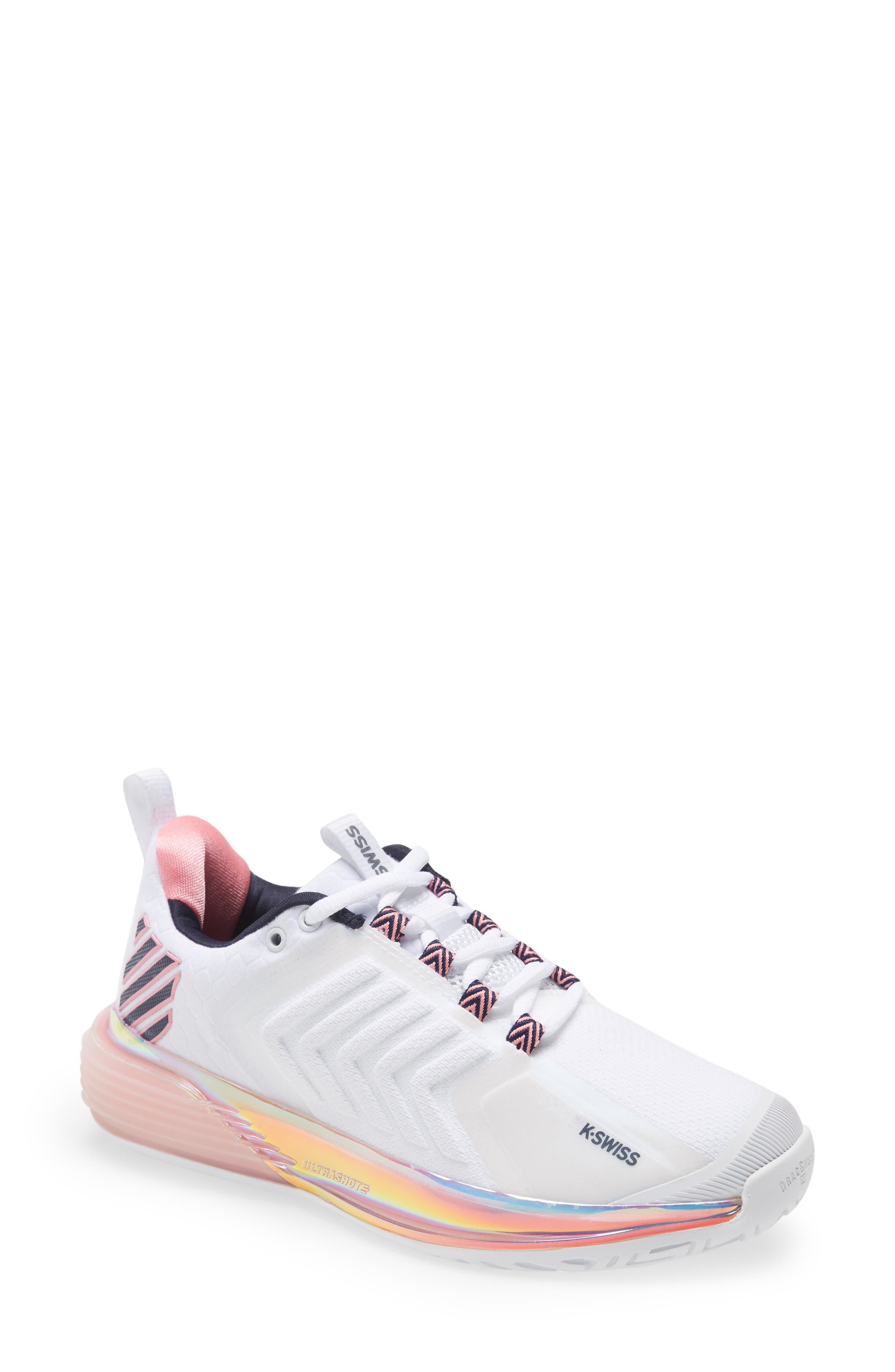 EleVen by Venus Williams The Glow Up by EleVen by Venus Williams x K-Swiss Ultrashot 3 x Eleven Glow Tennis Shoe, Main, color, 