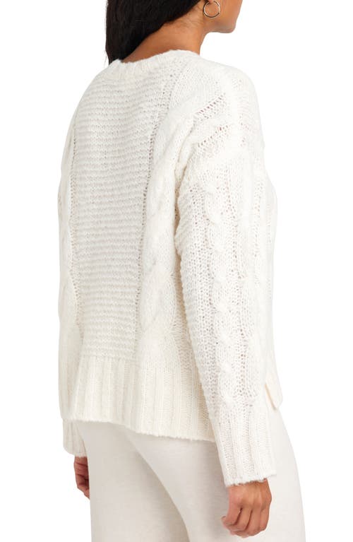 Splendid X Cella Jane Cable Sweater In Snow