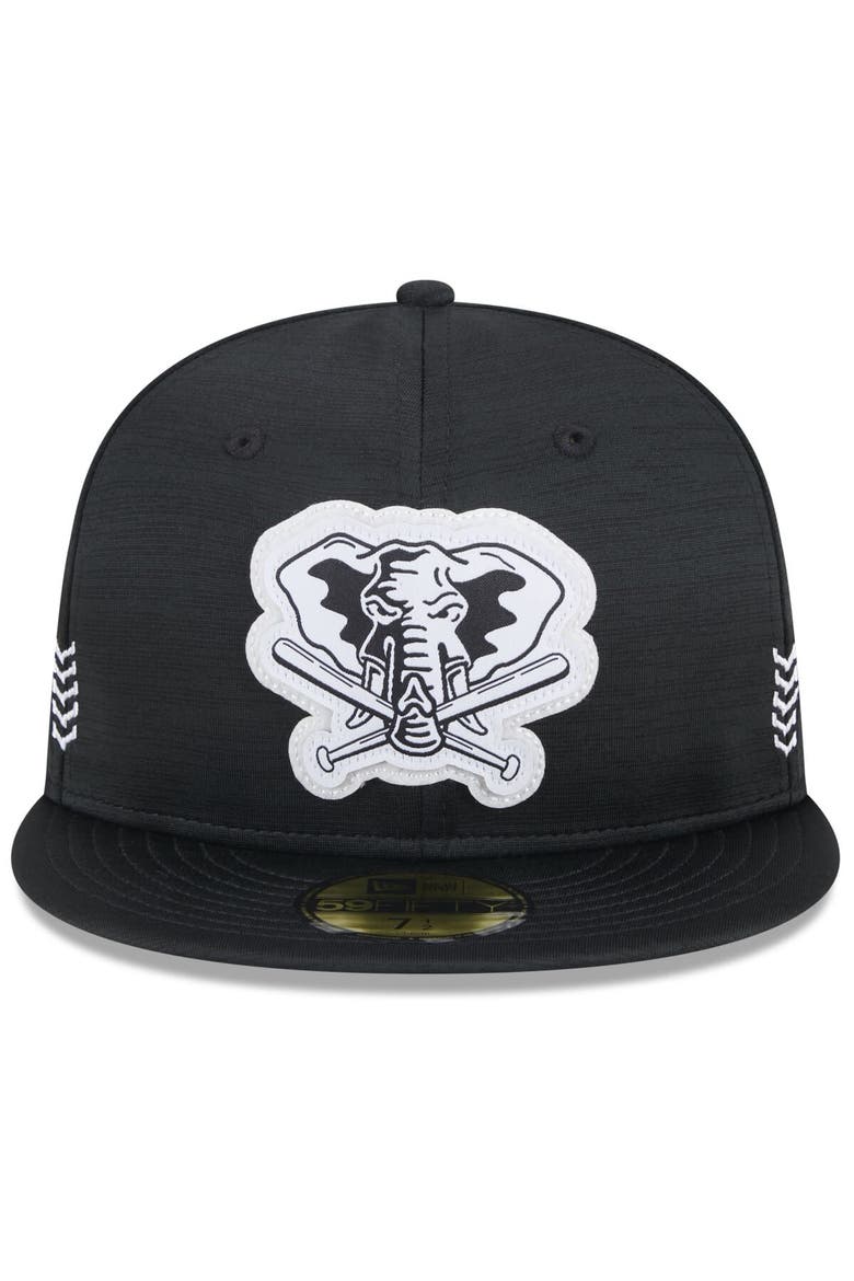 Men's New Era  Black Oakland Athletics 2024 Clubhouse 59FIFTY Fitted Hat, Alternate, color, Black