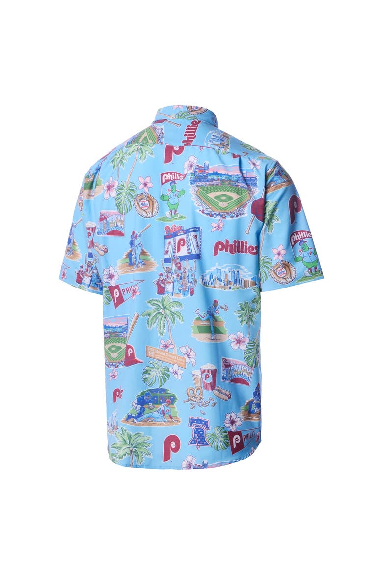 Men's Reyn Spooner Light Blue Philadelphia Phillies Big & Tall Scenic Performance Tri-Blend Aloha Button-Down Shirt, Alternate, color, Light Blue