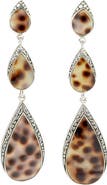 SAMUEL B. Sterling Silver Cowrie Shell Pear Drop Earrings