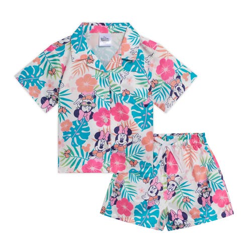 Disney Mickey Mouse & Friends Button-down T-shirt & Shorts Set