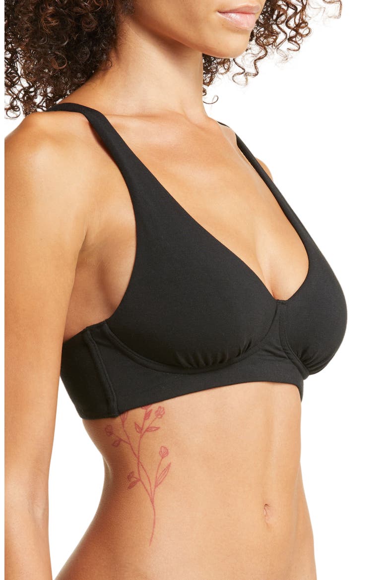 FeelFree Longline Bralette, Alternate, color, BLACK