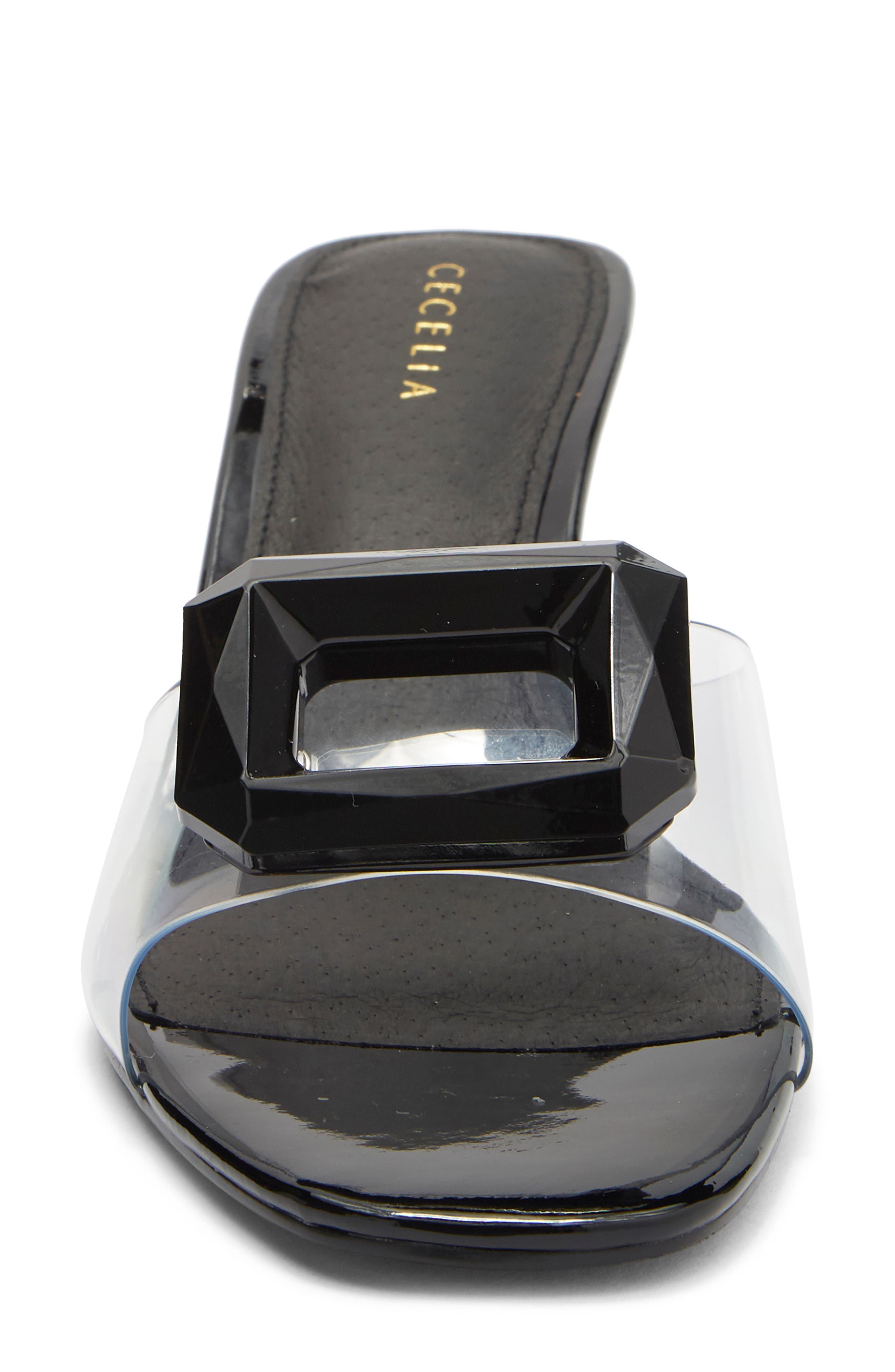 Cecelia New York Park Avenue Jewel Detail Sandal, Alternate, color, Black Patent